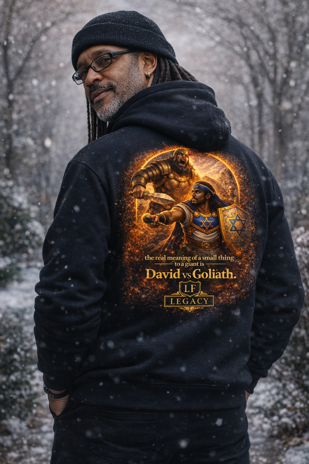 David vs Goliath Hoodie – Faith Inspired Motivational Christian Sweatshirt, Bible Quote Pullover, Gift for Believers