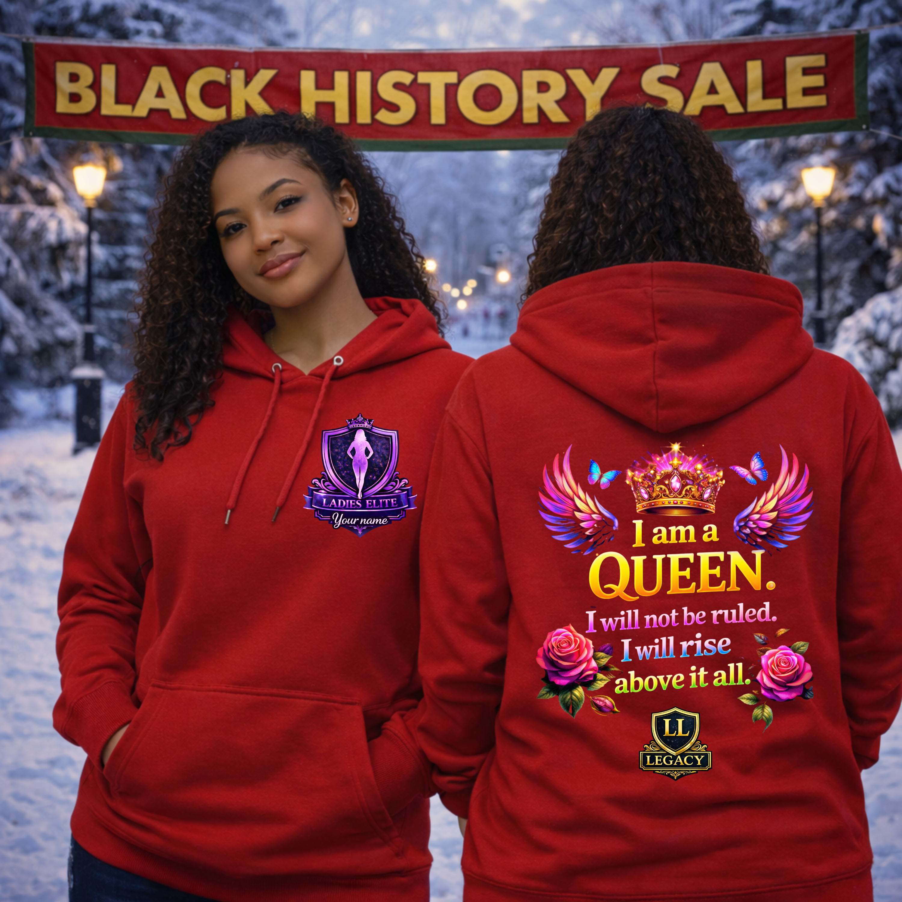 I Am A Queen Fleece Hoodie — Ladies Elite Collection