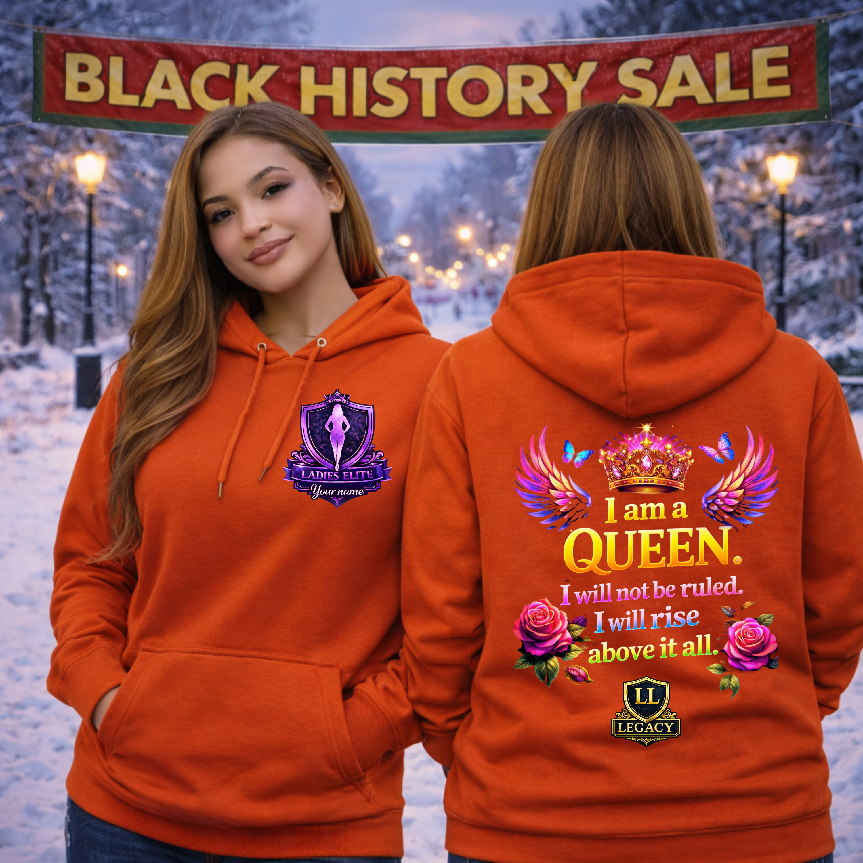 I Am A Queen Fleece Hoodie — Ladies Elite Collection