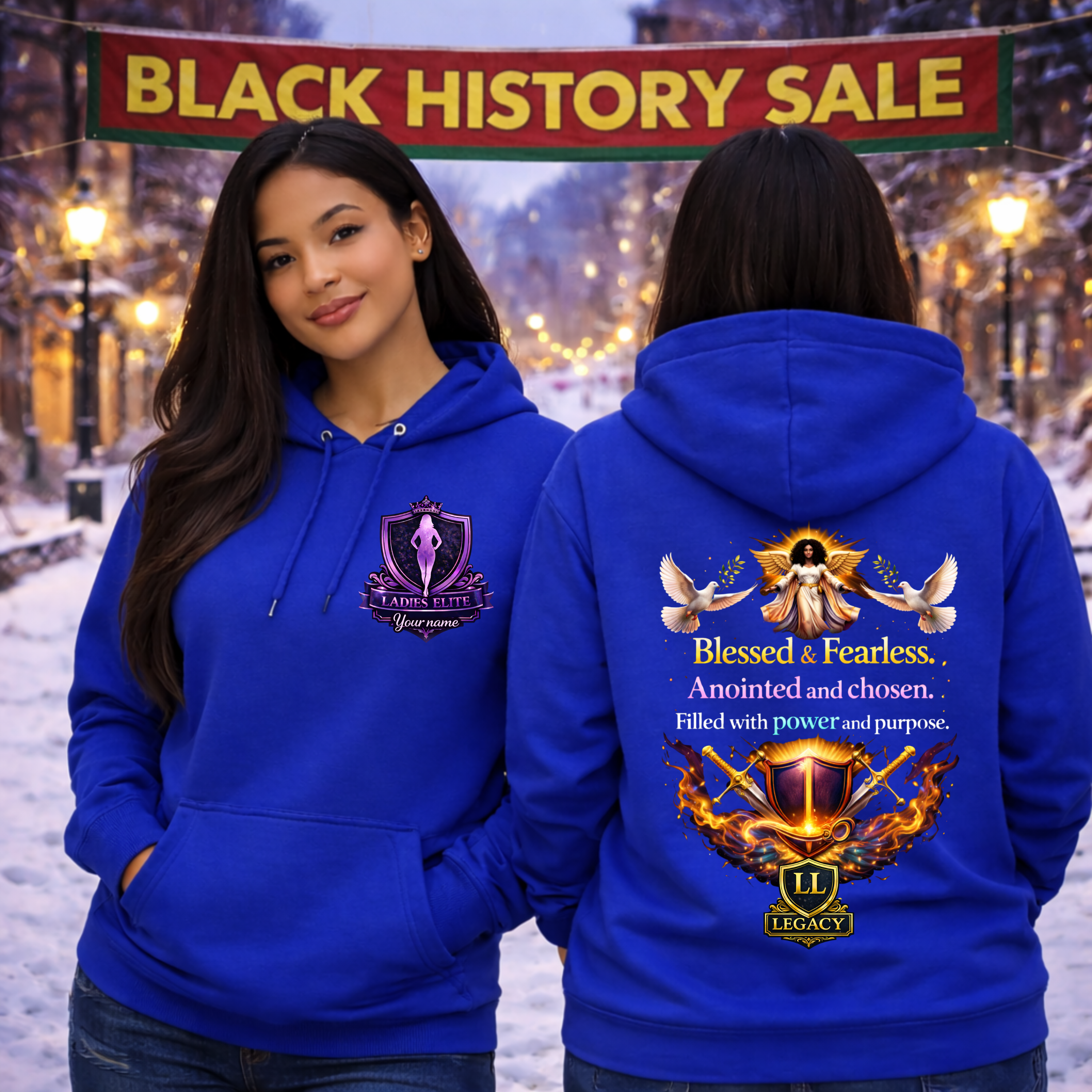 Blessed & Fearless Women’s Statement Hoodie - Legacy Ladies Elite Collection