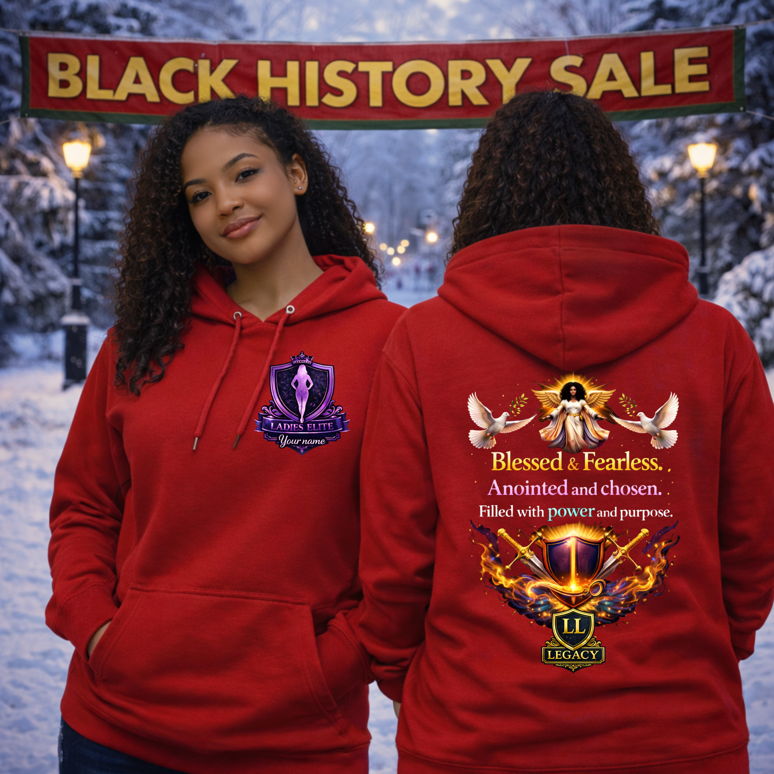 Blessed & Fearless Women’s Statement Hoodie - Legacy Ladies Elite Collection