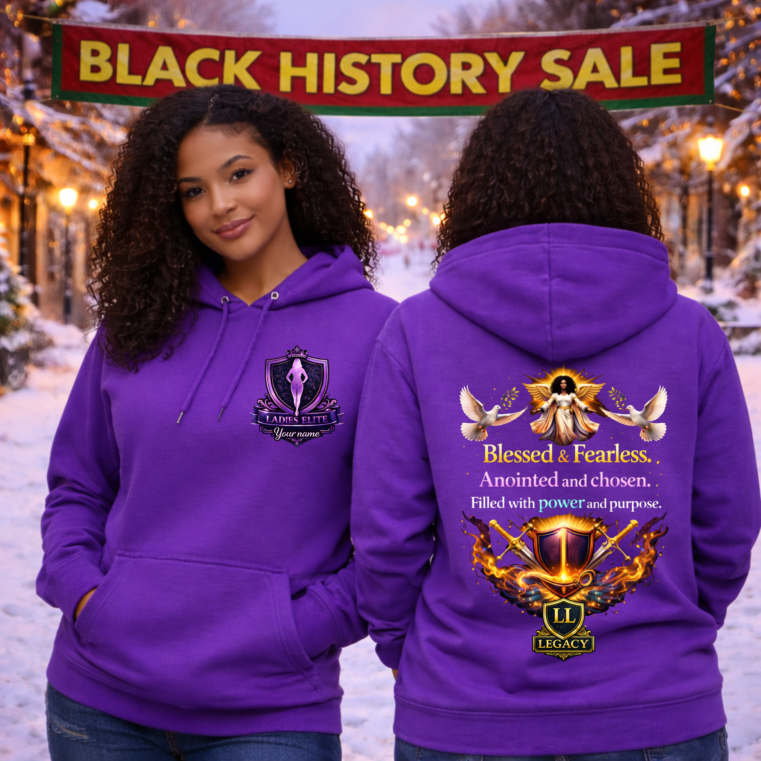 Blessed & Fearless Women’s Statement Hoodie - Legacy Ladies Elite Collection