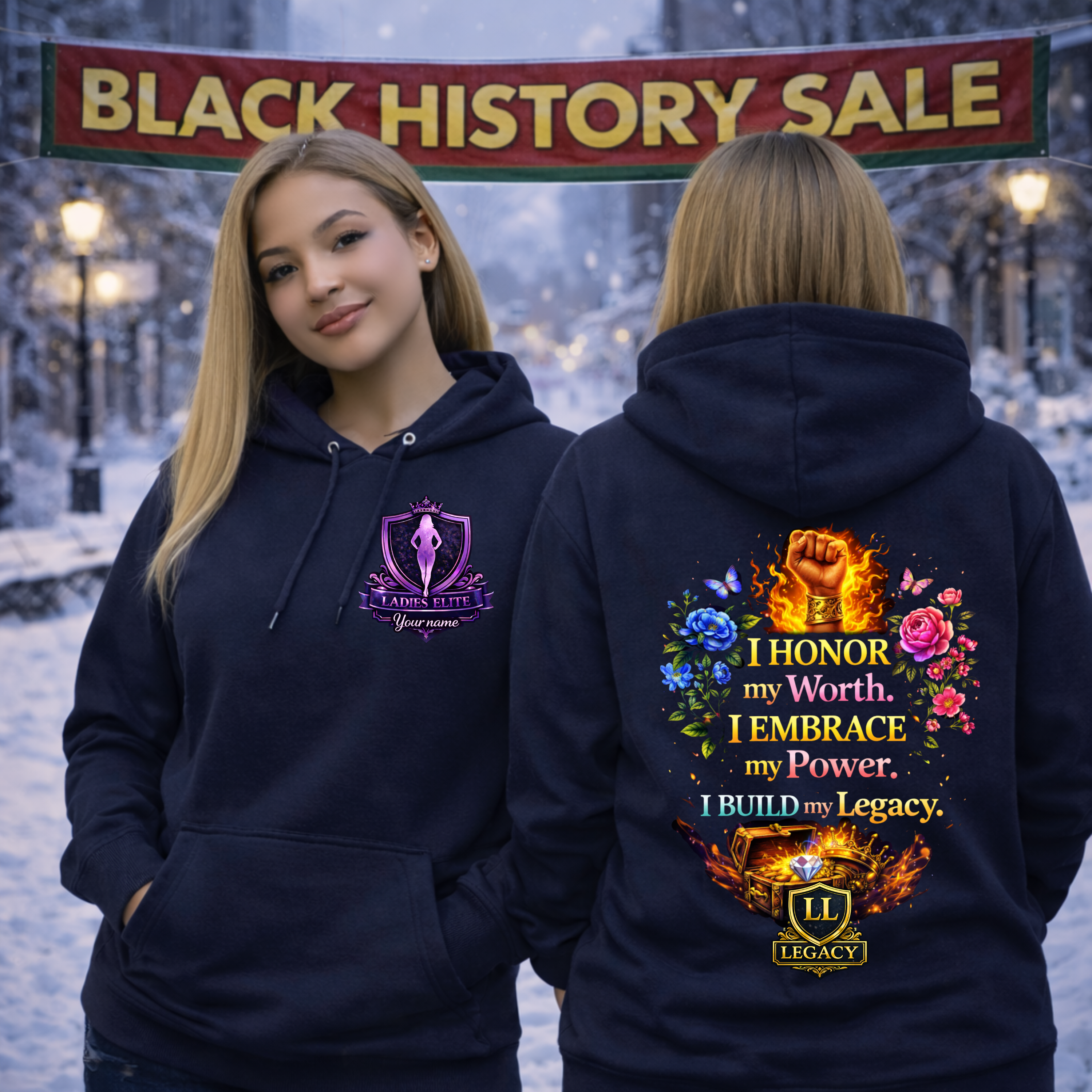 I Honor My Worth - Women’s Empowerment Hoodie | Legacy Ladies Elite Collection