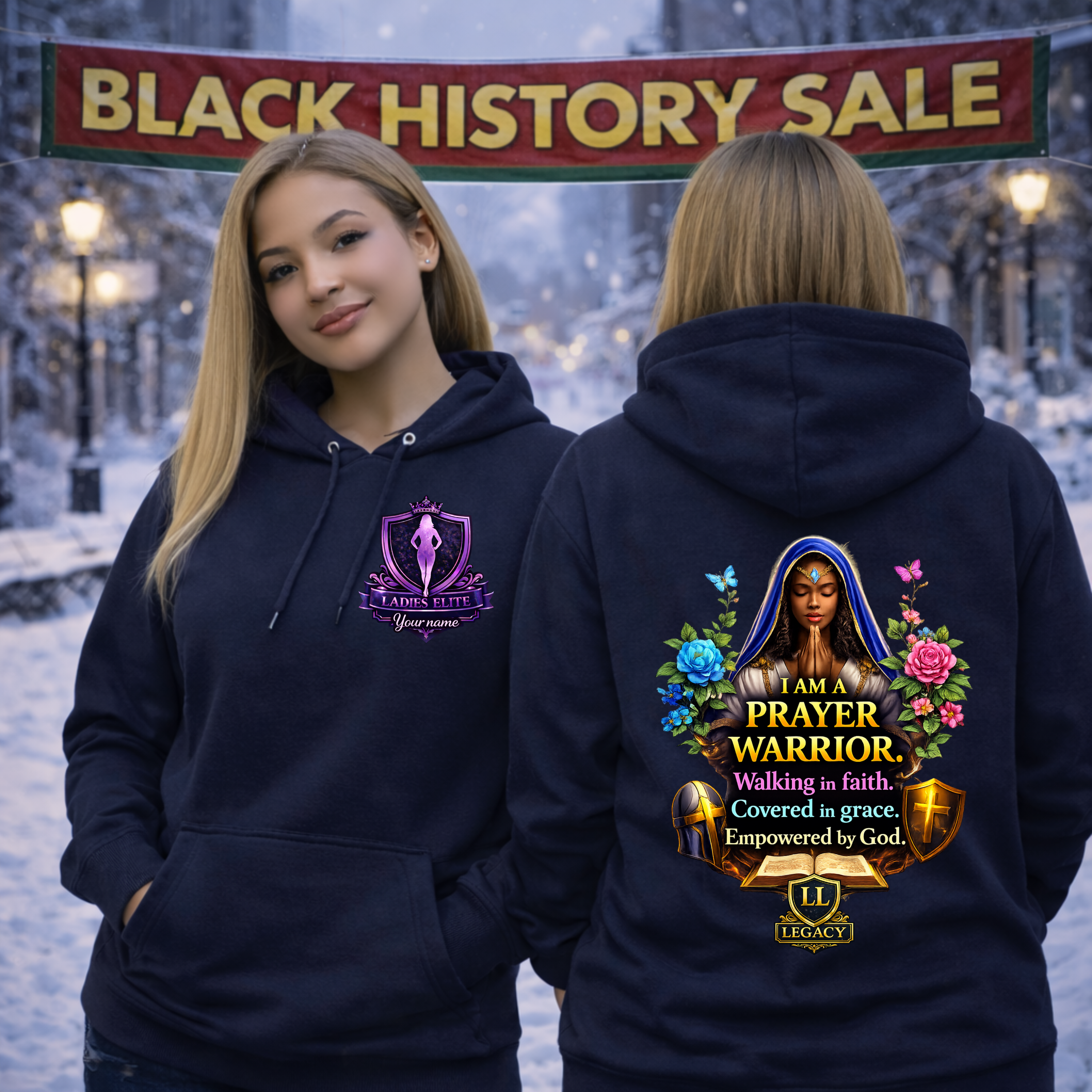 I Am a Prayer Warrior – Women’s Faith Hoodie | Legacy Ladies Elite Collection