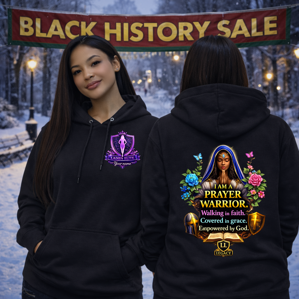 I Am a Prayer Warrior – Women’s Faith Hoodie | Legacy Ladies Elite Collection