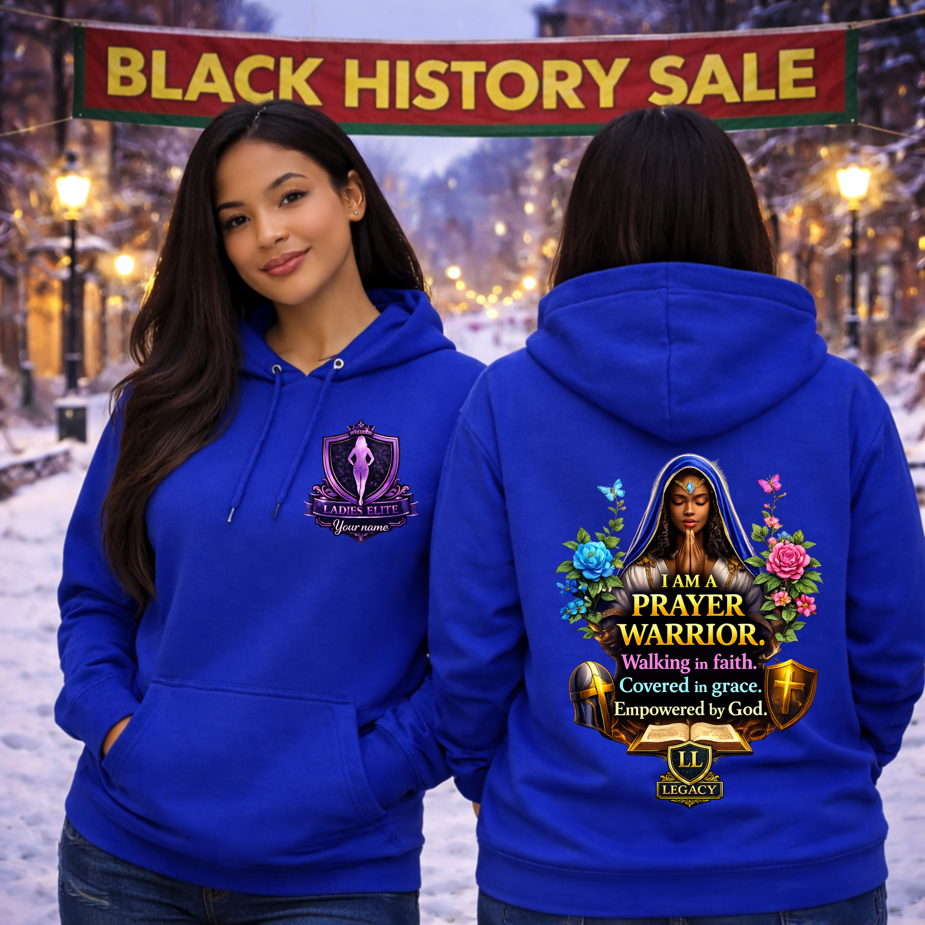 I Am a Prayer Warrior – Women’s Faith Hoodie | Legacy Ladies Elite Collection