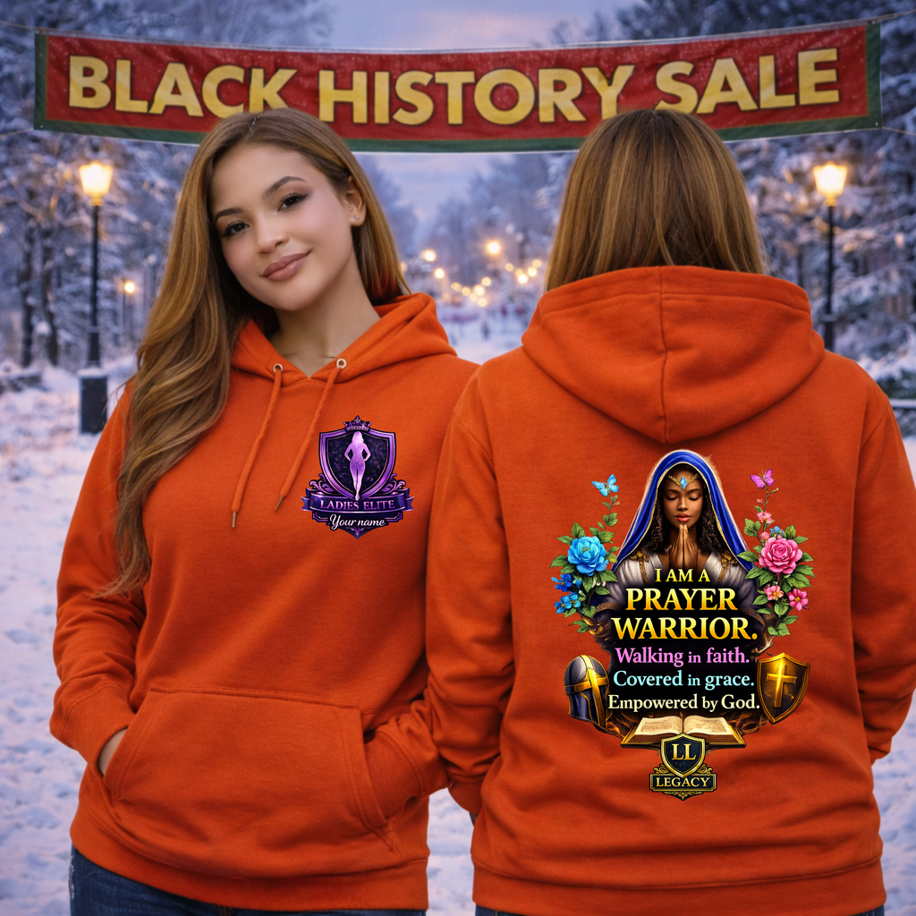 I Am a Prayer Warrior – Women’s Faith Hoodie | Legacy Ladies Elite Collection