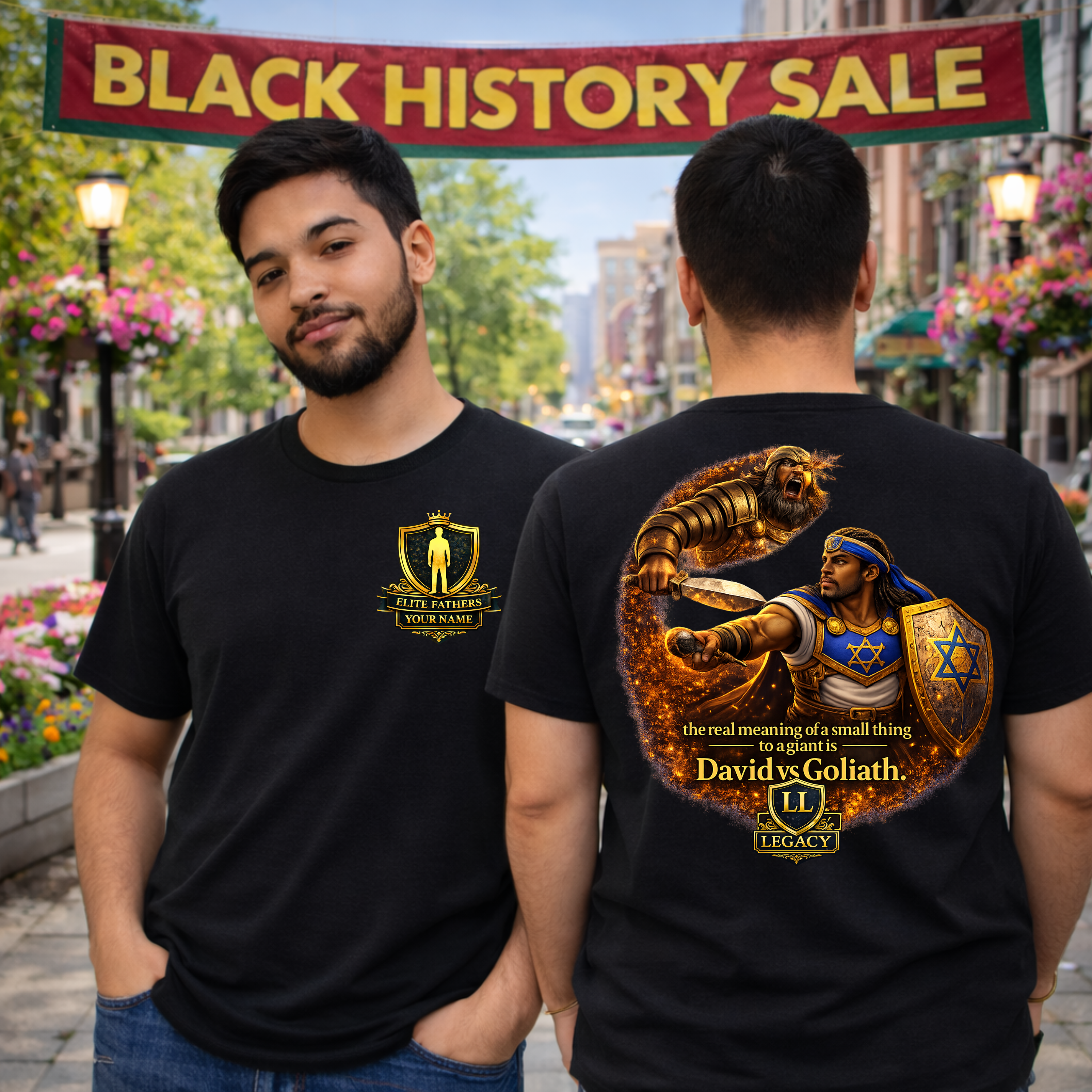 David vs Goliath Shirt – Faith Inspired Motivational Graphic Tee, Bible Quote Christian Streetwear, Gift for Believers