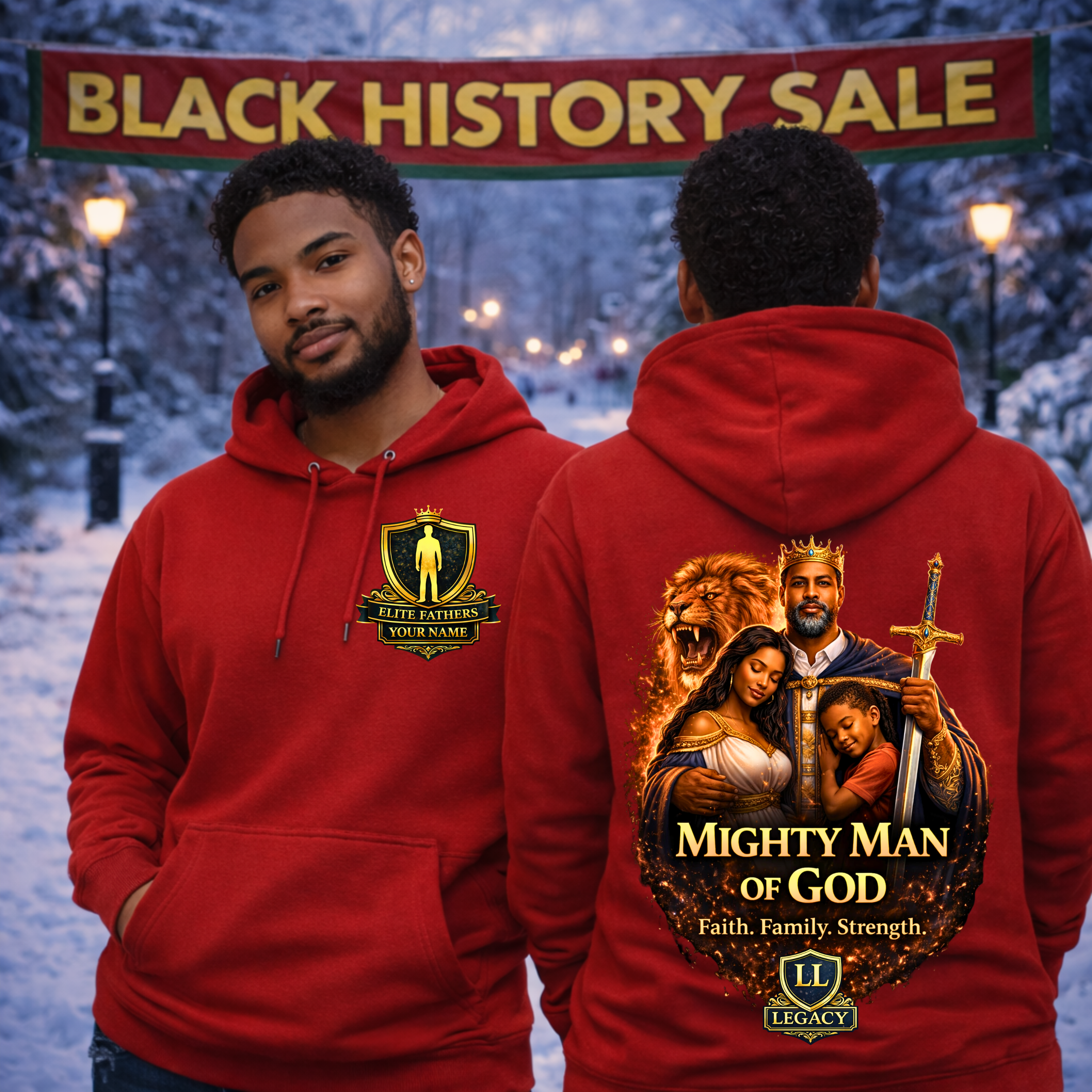 Mighty Man of God Premium Hoodie – Legacy Elite Fathers Collection