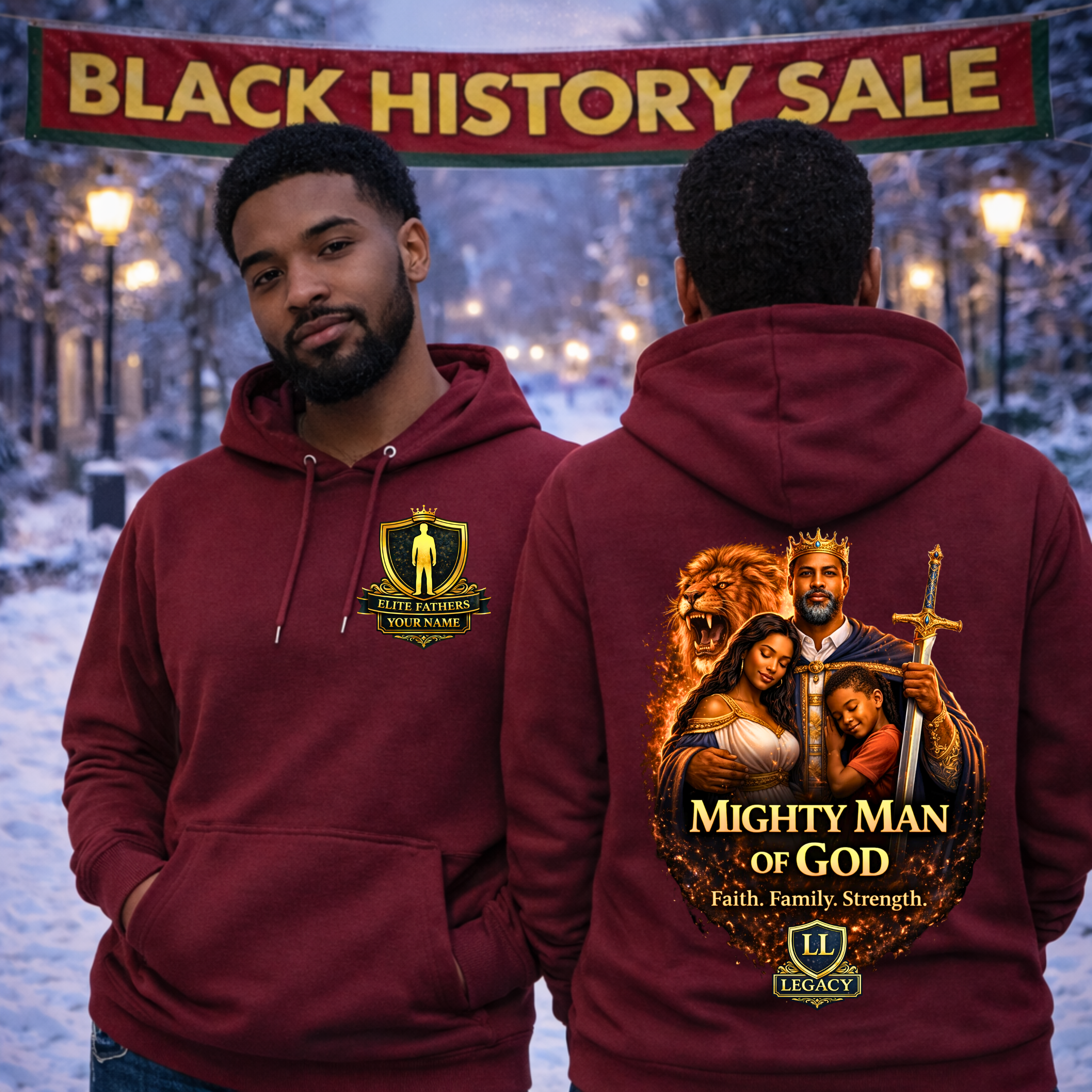 Mighty Man of God Premium Hoodie – Legacy Elite Fathers Collection