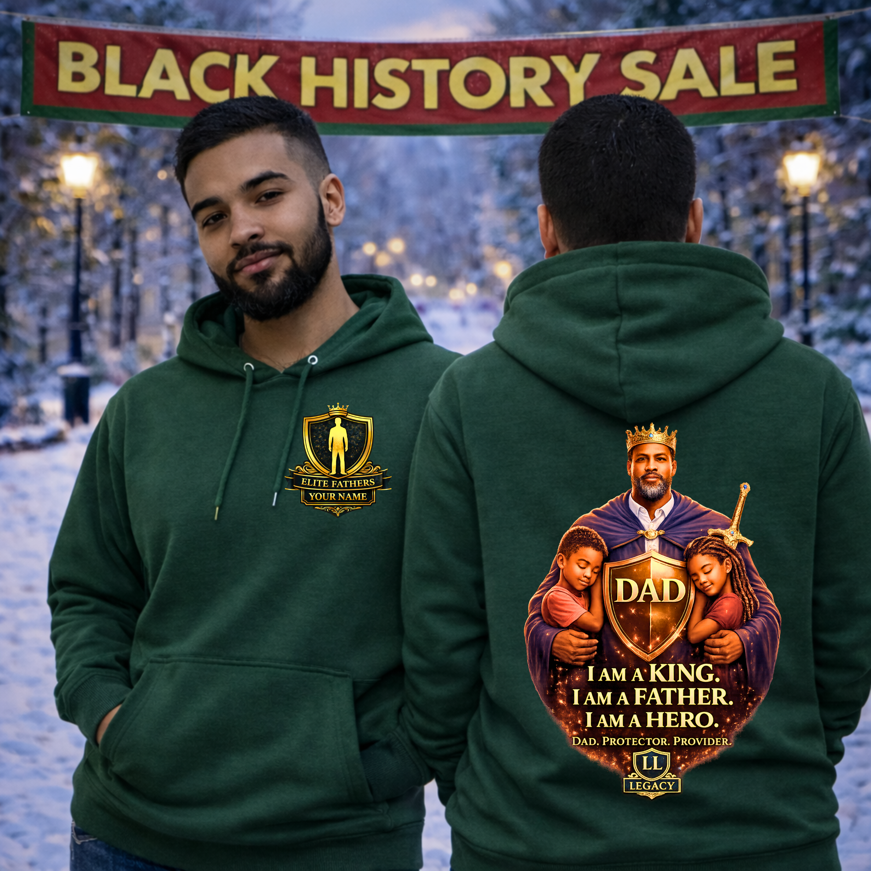 “I Am a King” - Dad Premium Hoodie – Legacy Elite Fathers Collection