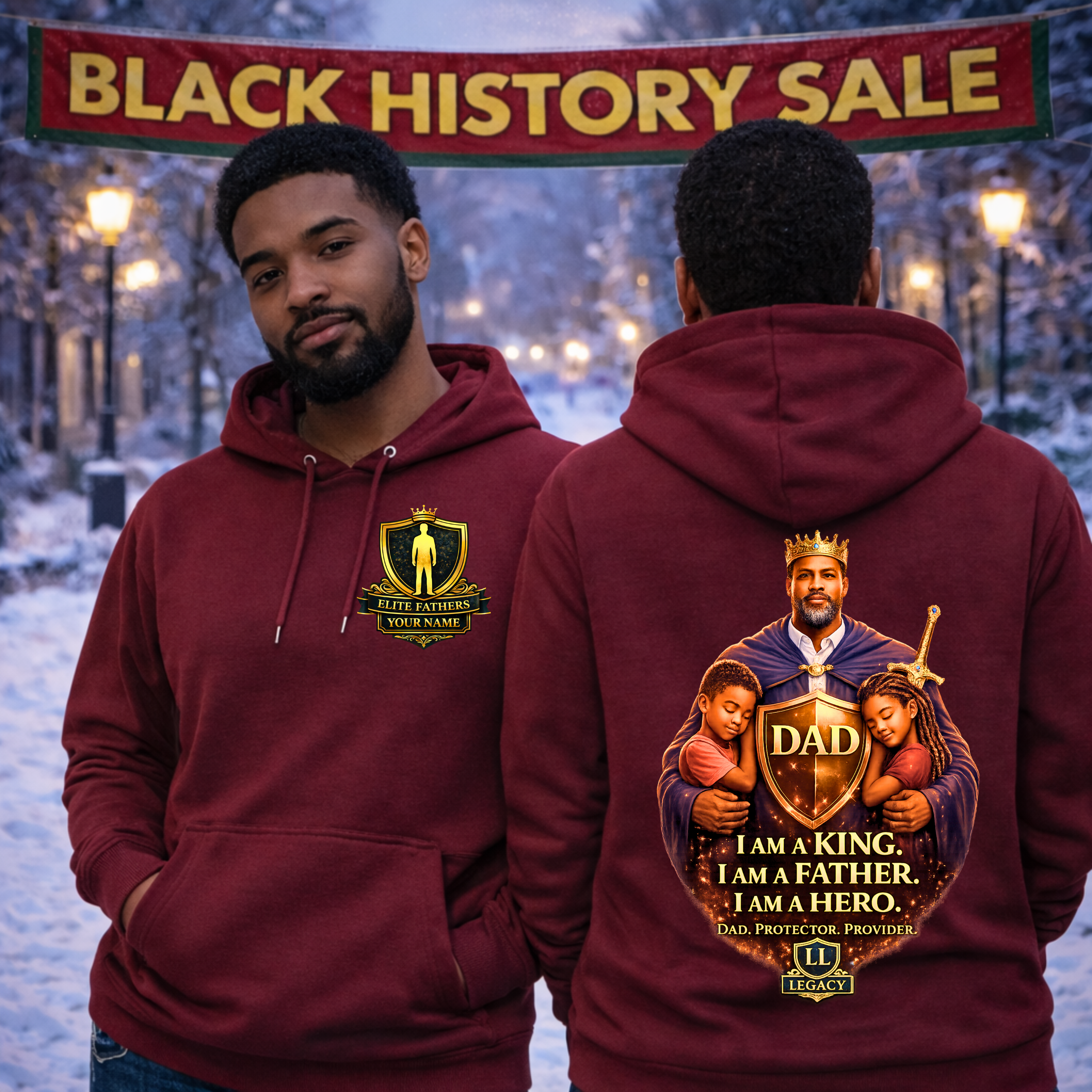 “I Am a King” - Dad Premium Hoodie – Legacy Elite Fathers Collection
