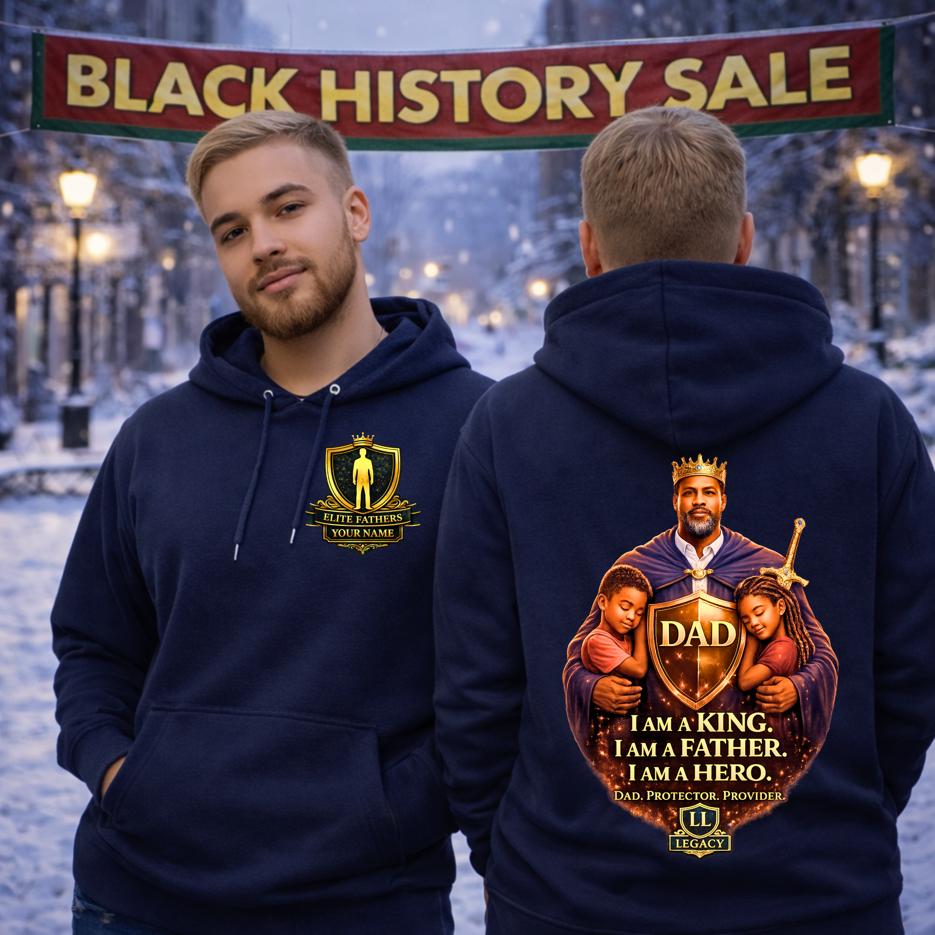 “I Am a King” - Dad Premium Hoodie – Legacy Elite Fathers Collection
