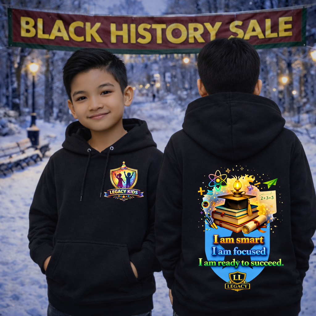 Youth Hoodie - "I Am Smart, I Am Focused - Legacy Kids Collection