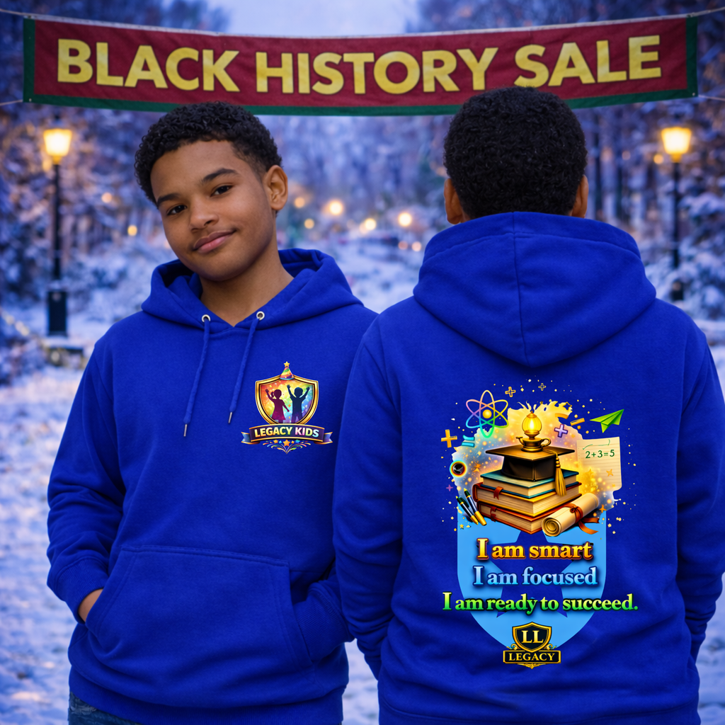 Youth Hoodie - "I Am Smart, I Am Focused - Legacy Kids Collection