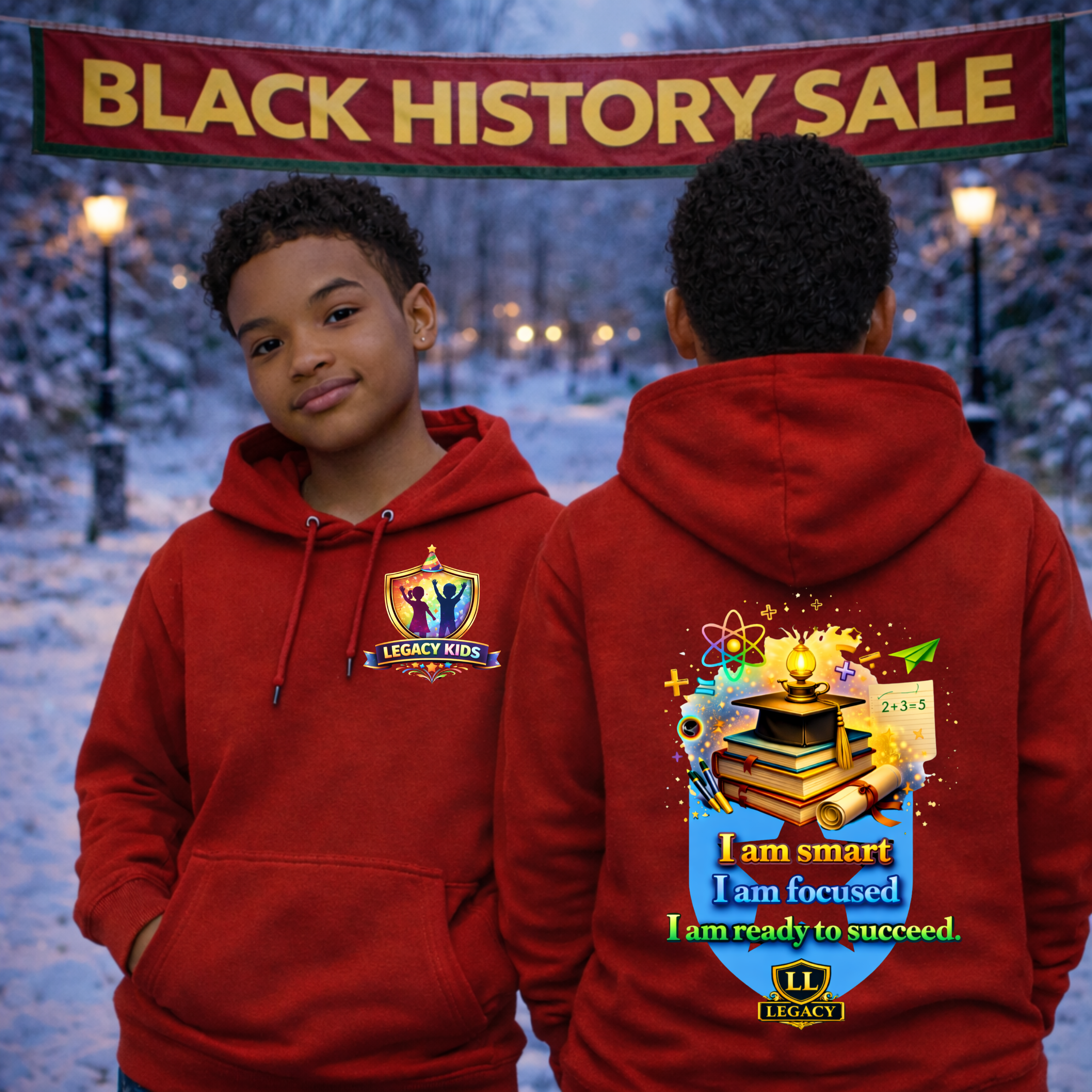 Youth Hoodie - "I Am Smart, I Am Focused - Legacy Kids Collection
