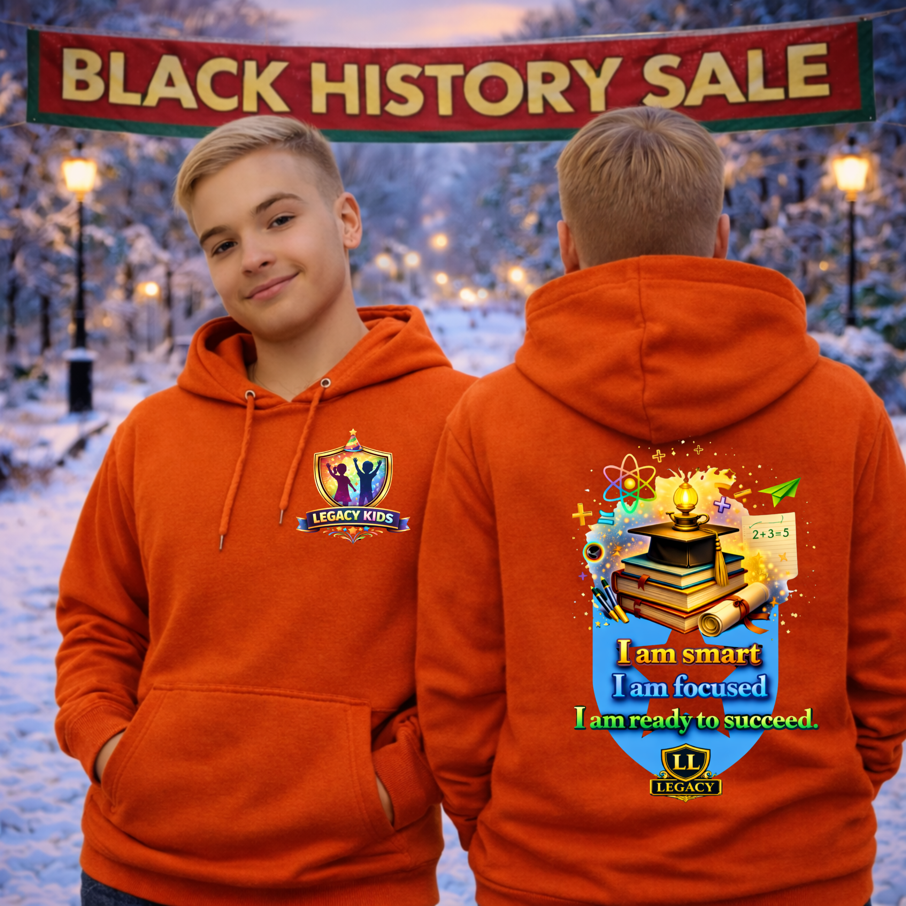 Youth Hoodie - "I Am Smart, I Am Focused - Legacy Kids Collection