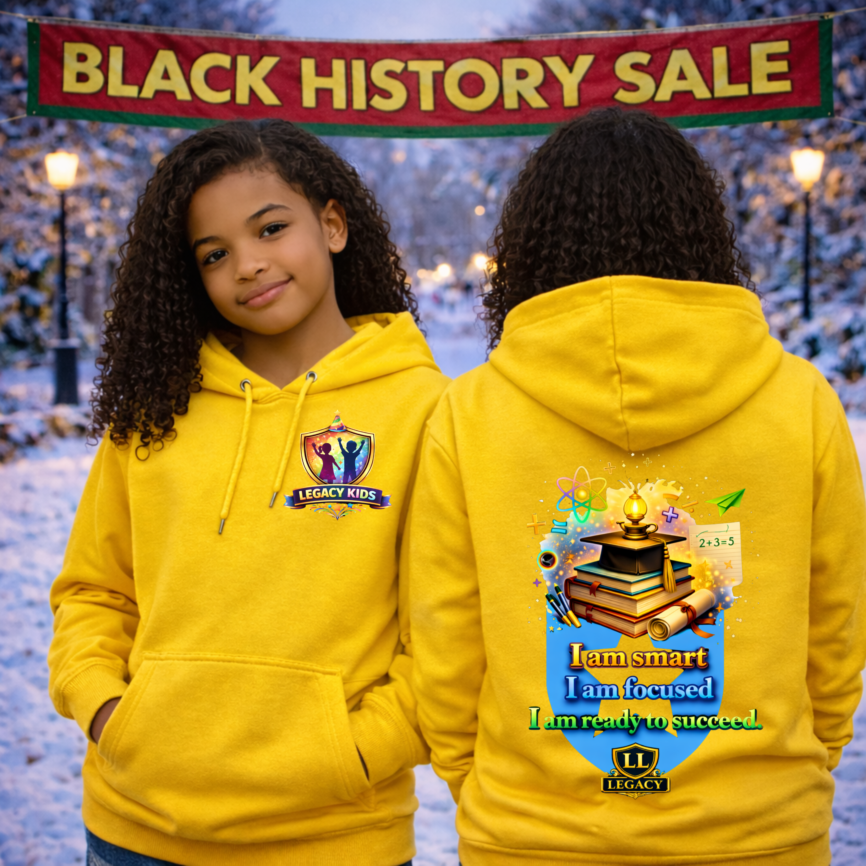 Youth Hoodie - "I Am Smart, I Am Focused - Legacy Kids Collection