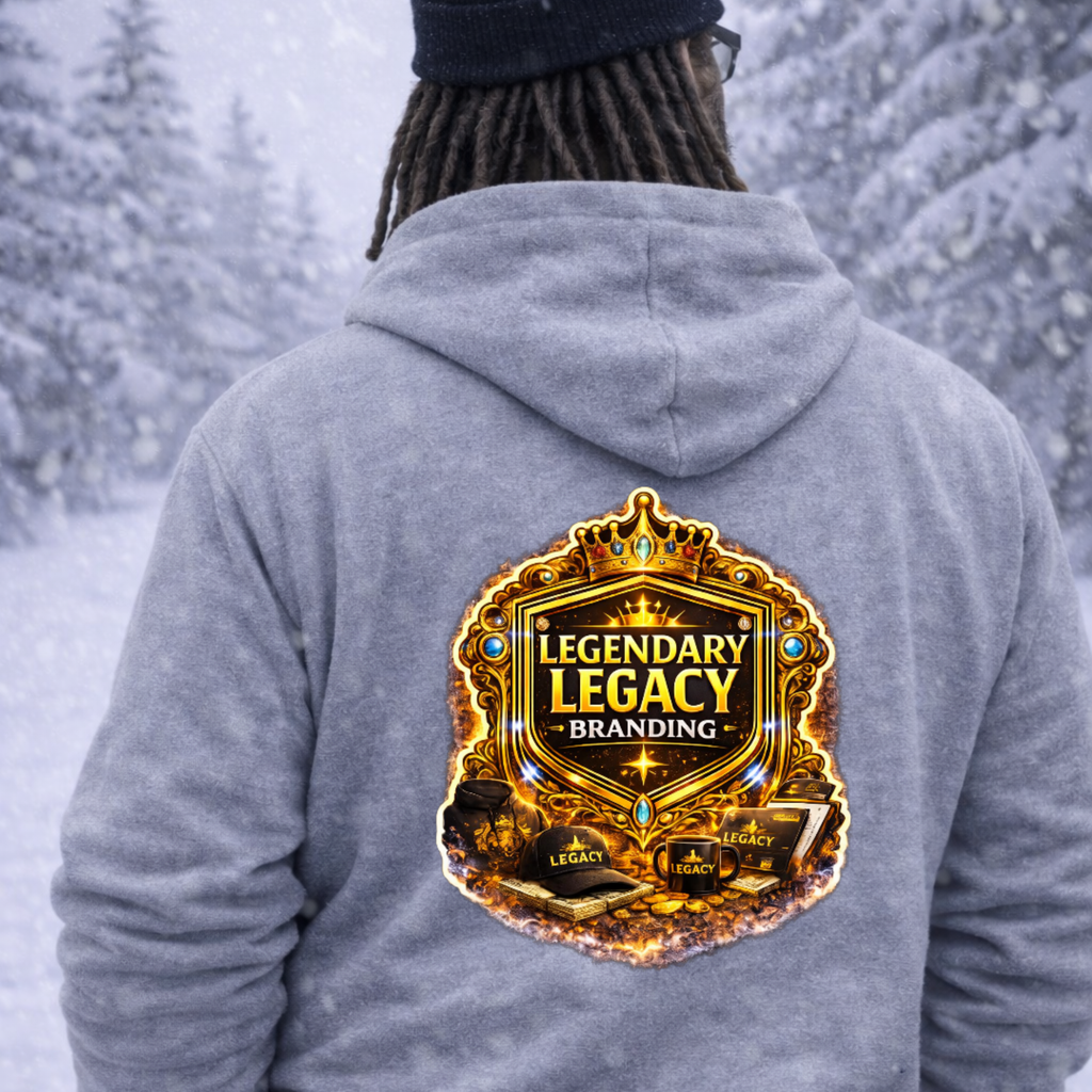 Men’s Legacy Legendary Branding Hoodie – Front & Back Graphic Streetwear Pullover, Premium Casual Hoodie for Men, Gift for Him
