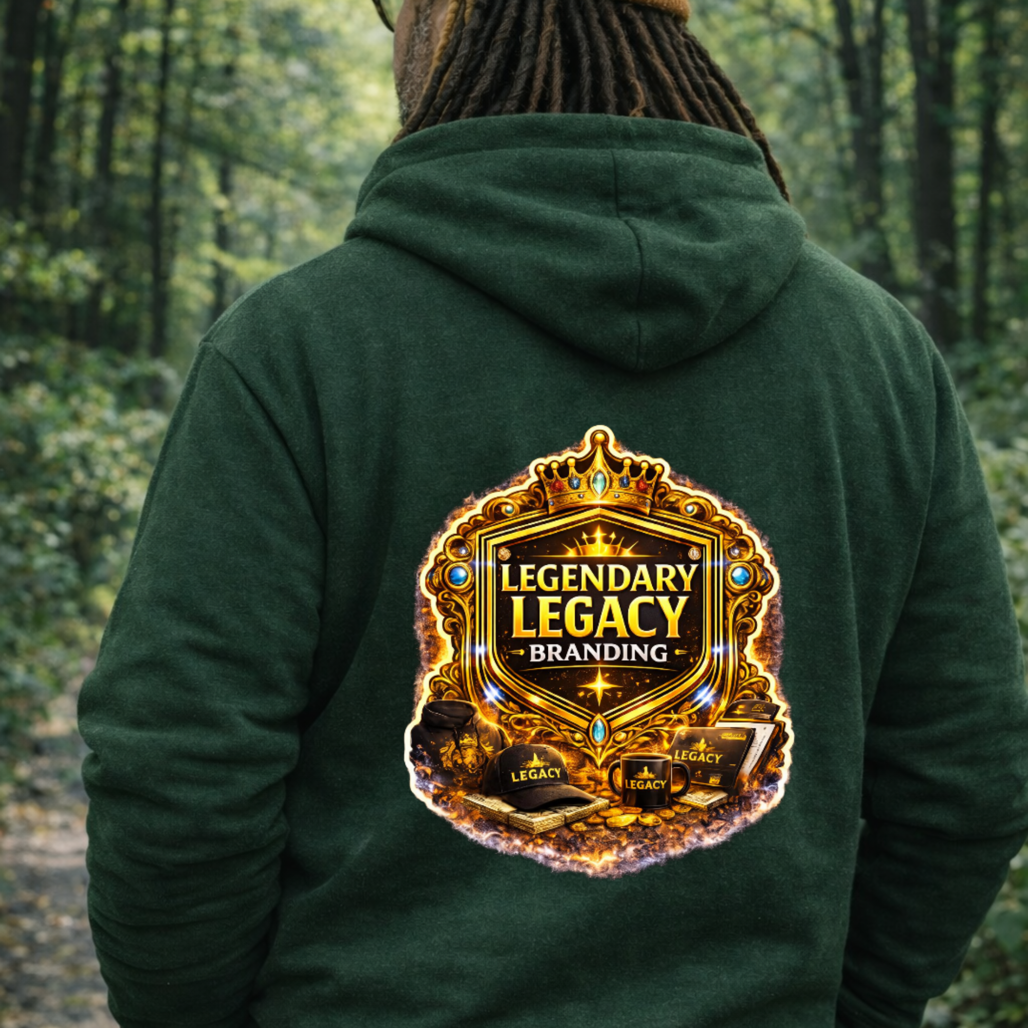 Men’s Legacy Legendary Branding Hoodie – Front & Back Graphic Streetwear Pullover, Premium Casual Hoodie for Men, Gift for Him